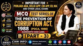 Prevention of Corruption Act, 1988 MCQ Series-3 | CBI-APP / PP / Delhi-APP Exam Special #exam #law