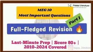 MEG 10 important questions with key points/ Full fledged revision #englishliterature
