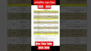 Rbse half yearly  time table 2025-2026 exam paper, Rajasthan board half yearly time table