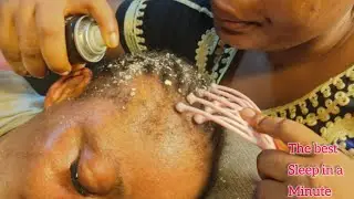 ASMR, no talking scalp scratching on braids + hand picking hair crust, fake spit paint, head massage