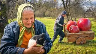 LONELY Grandma & Son in CARPATHIAN Village | Hard Mountain Life | Ancient Traditions