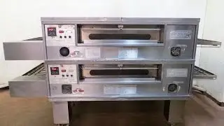 Middleby Marshall PS570 Double Stack Natural Gas Conveyor Pizza Ovens.