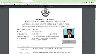 Madras High Court Hall ticket 2022 I Important instructions I