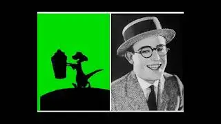 Silhouette of Uncle Max Hand Stretched Popcorn and Harold Lloyd Wearing A Circle Glasses