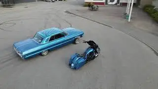 Customized Harley-Davidson Street Glide och Impala  -64 lowrider.