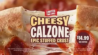 Papa Johns Cheesy Calzone Epic Stuffed Crust Pizza 2024 Commercial