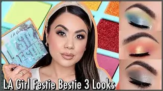 LA Girl Fesite Bestie Eyeshadow Palette 3 Eye Looks Makeup Tutorial