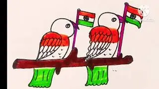 How to good drowning 22 letter from a Bird drawing ll with Repablic Day 🇮🇳 POSTER PAINTING Indian,🇮🇳
