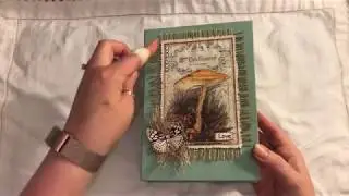 Fabric Hardcover Fern & Mushroom vintage Journal ARTYmaze