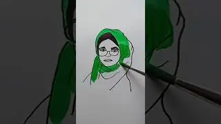 How to draw Muslim girl hijab style 🧕🧕 || #shorts #art #drawing