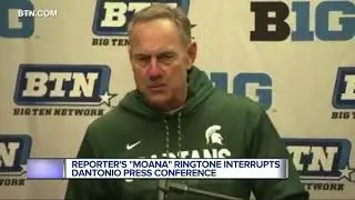 The Rock responds to 'Moana' ringtone during Dantonio presser