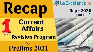 Recap - September 2020 part 1 | Current Affairs Revision Program | UPSC
