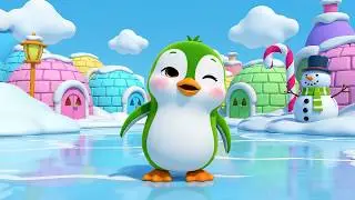 Five Little Penguins Slide Slide Slide 🐧 | Fun Winter Song & Nursery Rhymes