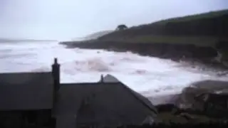 Wembury Beach, South Devon. Stormy High tide, 5th Feb 2014, Video 4