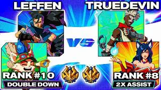 2XKO ▰ Leffen (#10) 🍄🌪 Teemo/Yasuo vs TrueDevin (#8) 🦊⏳ Ahri/Ekko ▰ High Level Gameplay