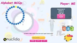 Alphabet Multiple Choice Questions Game - HTML/CSS/JS Game