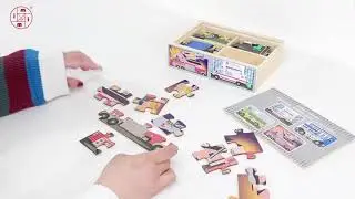 4 in 1 wooden car puzzle set