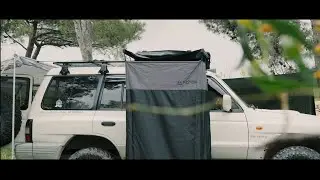 ASMR Camping Shower Tent Experience | Relaxing tent set-up, zipping & nature sounds
