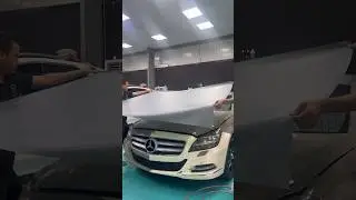 Mercedes CLS 500 change color Matt satin grey #daily #reels #explore #detailing #colorchangewrap