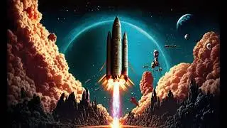 Galactic Escape: AI-Generated 3D Animation of a Rocket Launching from a Planet