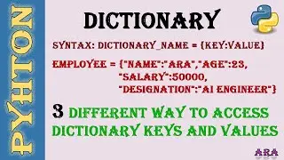 Dictionary (Keys and values) in python 3 with examples | Hindi/Urdu