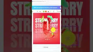 MIND-BLOWING Strawberry Juice Poster Design in canva #design #animation @canva @Shorts