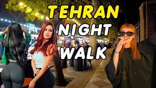 TEHRAN IRAN 🇮🇷 A Busy Market in ValiAsr Street Night Walk VLOG Today #walkingtour