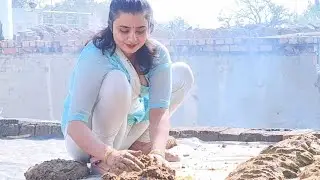 सुबह सुबह का काम बहुत हो जाता हैं।#cowmilking #villagelife #cleaning #cleaningvlognew #desifamily 
