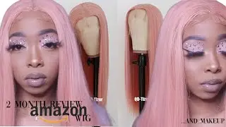 TESTING AFFORDABLE AMAZON WIGS | 2 MONTH REVIEW | RHINESTONE EYESHADOW MINI MAKEUP TUTORIAL