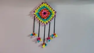 Beautiful Paper flower wall hanging craft ideas #diy #wallhanging #flowers #shorts #papercraft 
