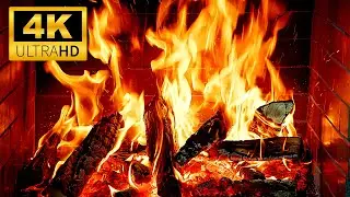 🔥 Warm & Relaxing 4K Fireplace 🔥 Cozy Fireplace Ambience & Crackling Fire Sounds