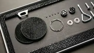 Newzon Black Rhinestone License Plate Frame Use Glass Crystal with Nice Gift Box