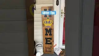 Glitter tips for Mardi Gras welcome sign with laser cut wood crown