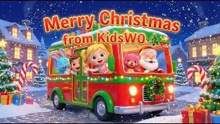 🎄 Wheels on the Bus Christmas Song | Holiday Bus for Kids | KidsW0