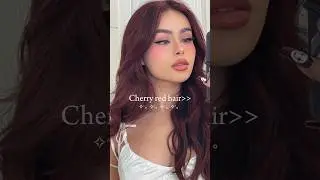 Cherry red hair 🍒✨ #fypシ #cosmetics #kbeauty #skincare #lipstick #blush #skincaretips #hiarstyle