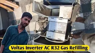 Voltas Inverter AC में Gas kaise डाले, Voltas Inverter AC R32 Leak Brazing Vaccum And Gas Refill