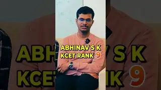 KCET Topper Rank 9 Preparation Strategy #shorts #kcet #kcet2024