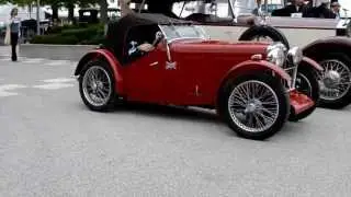 Funny car video: Tall man getting out of small MG sports car