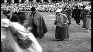 Members of the Catholic Workers Youth Movement during the International Labor Ral...HD Stock Footage