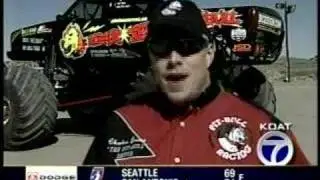 Pit Bull Monster Truck on tv news for 6-08 show!