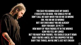 Post Malone & The Weeknd - ONE RIGHT NOW (Lyrics)