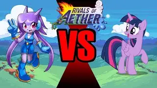 Lilac the dragon vs Twilight sparkle in Rivals of aether
