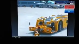 Aircraft pushback vehicle detaching at Incheon International Airport (ICN)