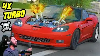 Я поставил 4 турбины на этот Corvette looool | 3000HP Assetto Corsa Mod