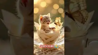 Cute Cat and Butterfly |AdorableMoment Caught on Camera#shortsfeed #shortvideo #shorts #love #animal