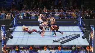 WWE 2K20 - Brie Bella & Nikki Bella vs Ronda Rousey vs Bayley - Ladder Triple Tag 6-Man Gameplay