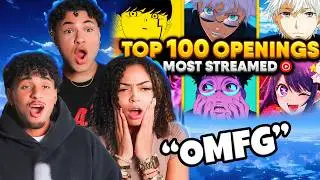 Anime VIRGINS react to Top 100 Anime openings | WE WERE LIT!!