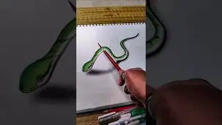 how to draw a realistic snake how to draw a snake easy and 3D sanke 🐍🐍