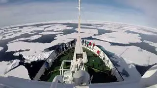 Crashing Through the Arctic Sea Ice near Sju&oslash;yane, Svalbard