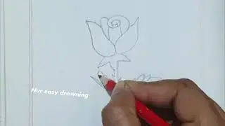 Easy drawing for kids/art for kids/Rose drawing 